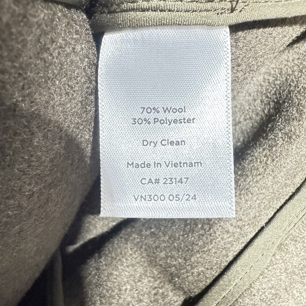 Talbots Brushed Wool Blend Bomber Jacket Size XL Petite Deep Olive - Picture 4 of 6